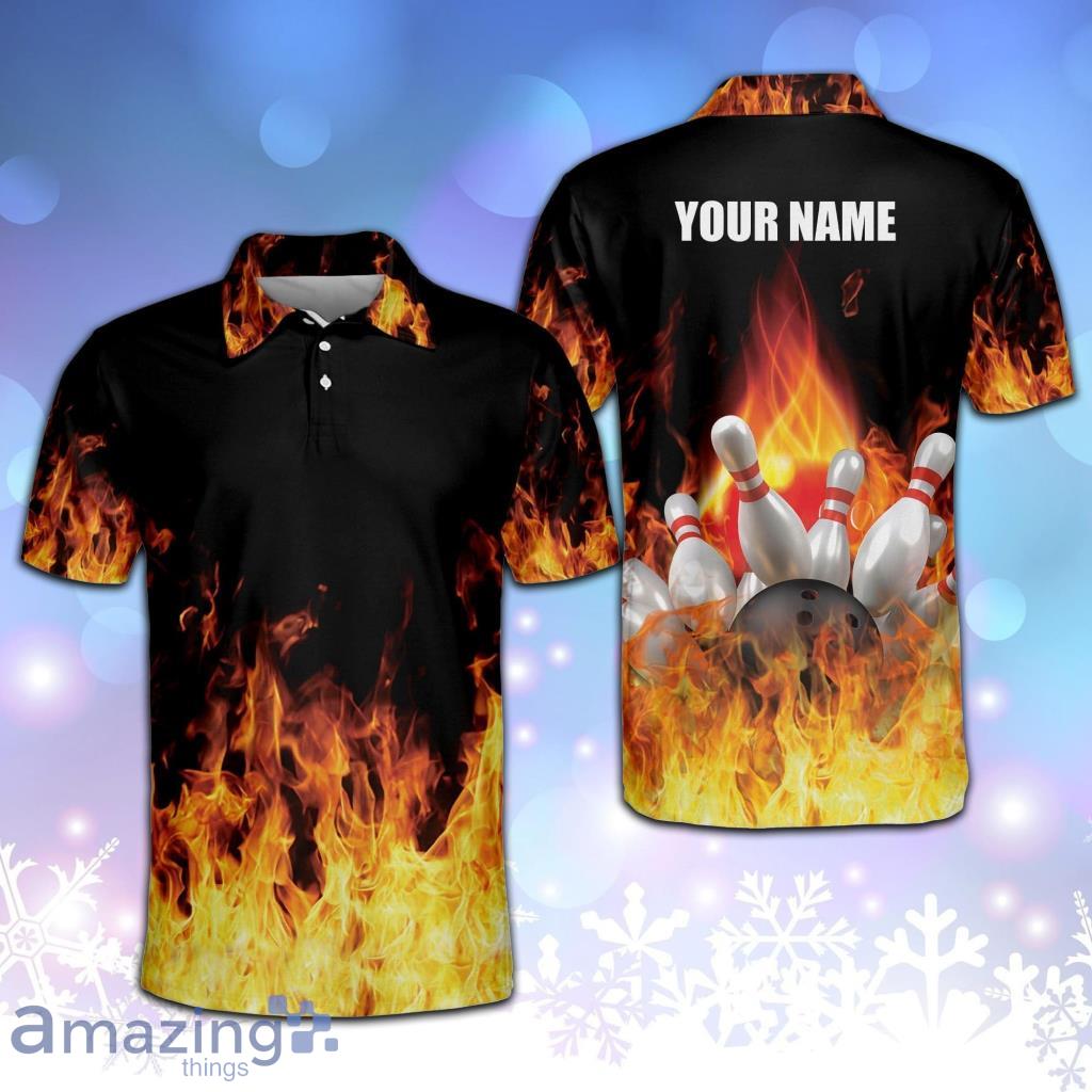 Flame Crazy Fire Black Yellow Polo Shirt Product Photo 1