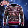 Flamingo Trouble Ugly Christmas Sweater  3D Gift Christmas Funny