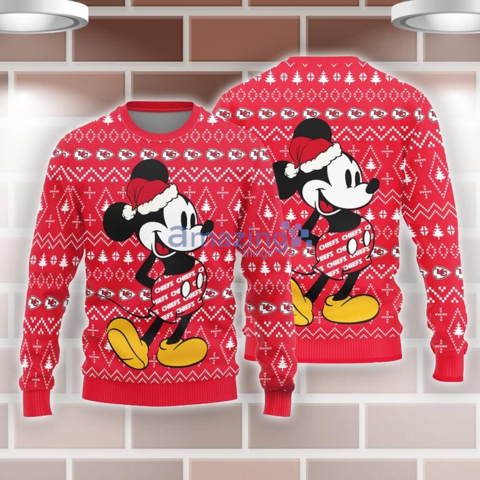 Kansas City Chiefs Mickey Mouse Merry Christmas Ugly Sweater