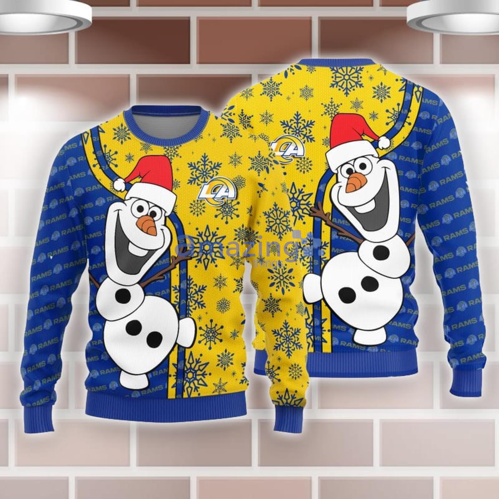 For Fans Los Angeles Rams Funny Olaf Cute Christmas Ugly Christmas Sweater Product Photo 1