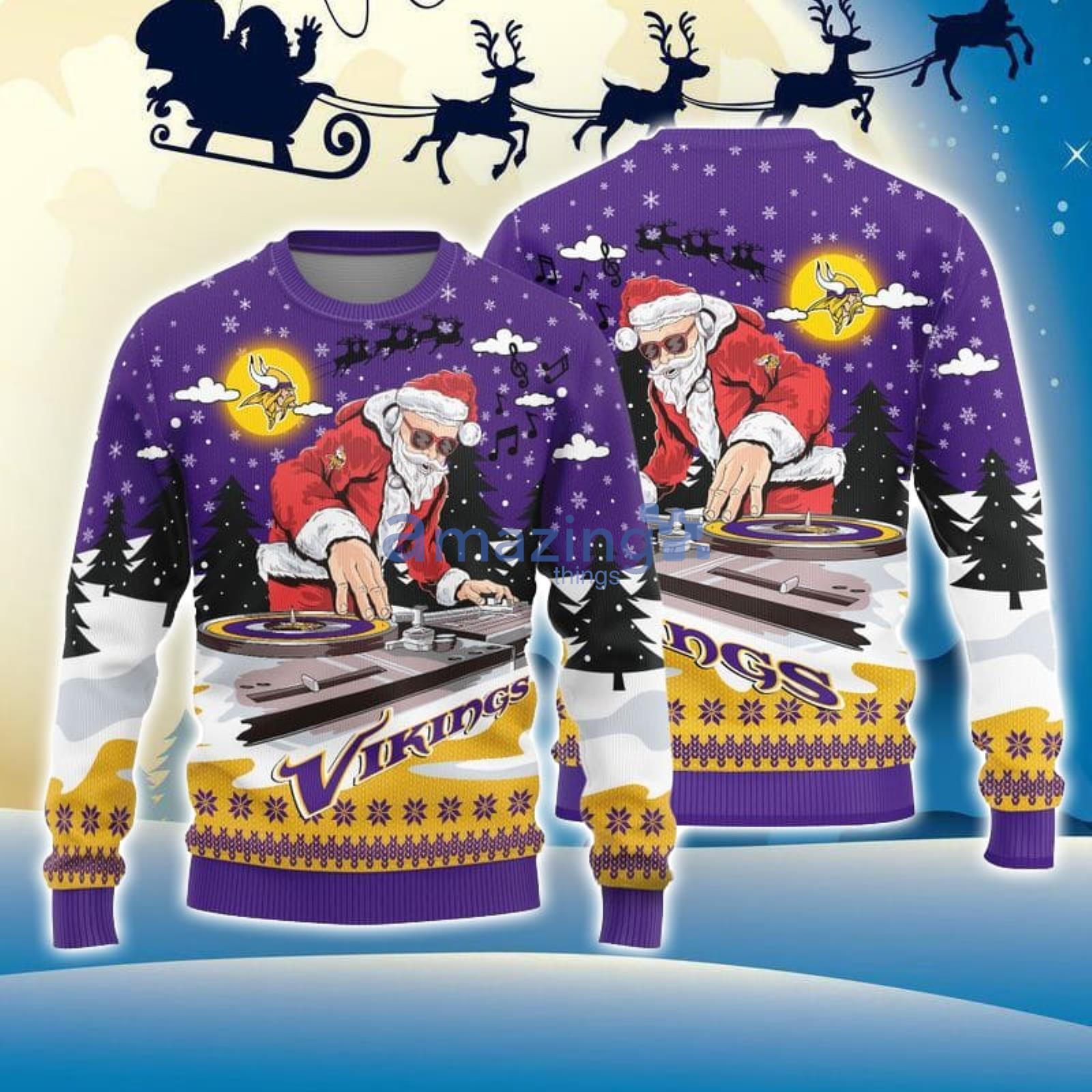 Women's Purple Minnesota Vikings Light-Up V-Neck Ugly Sweater