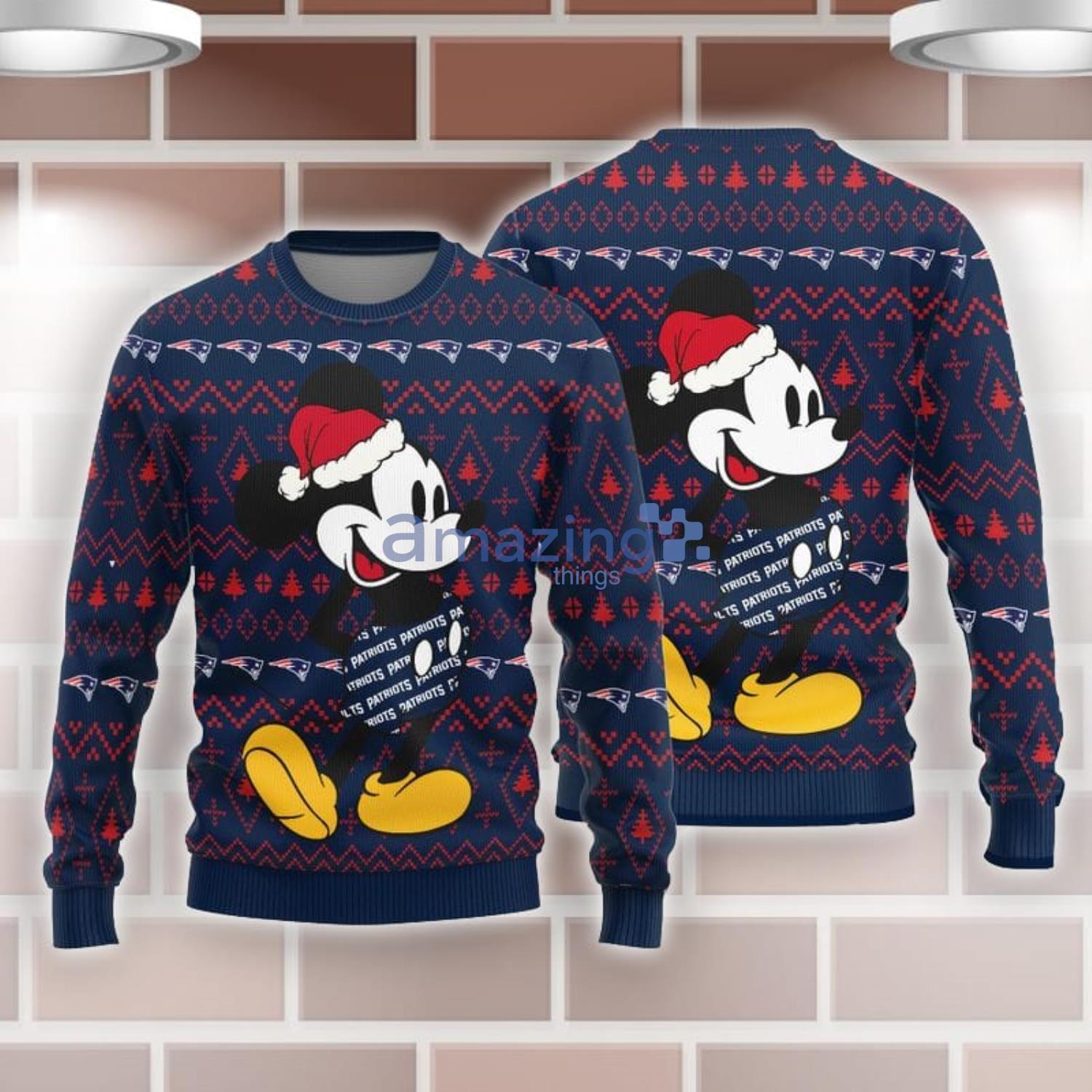 NFL Mickey Mouse New England Patriots Christmas Sweater