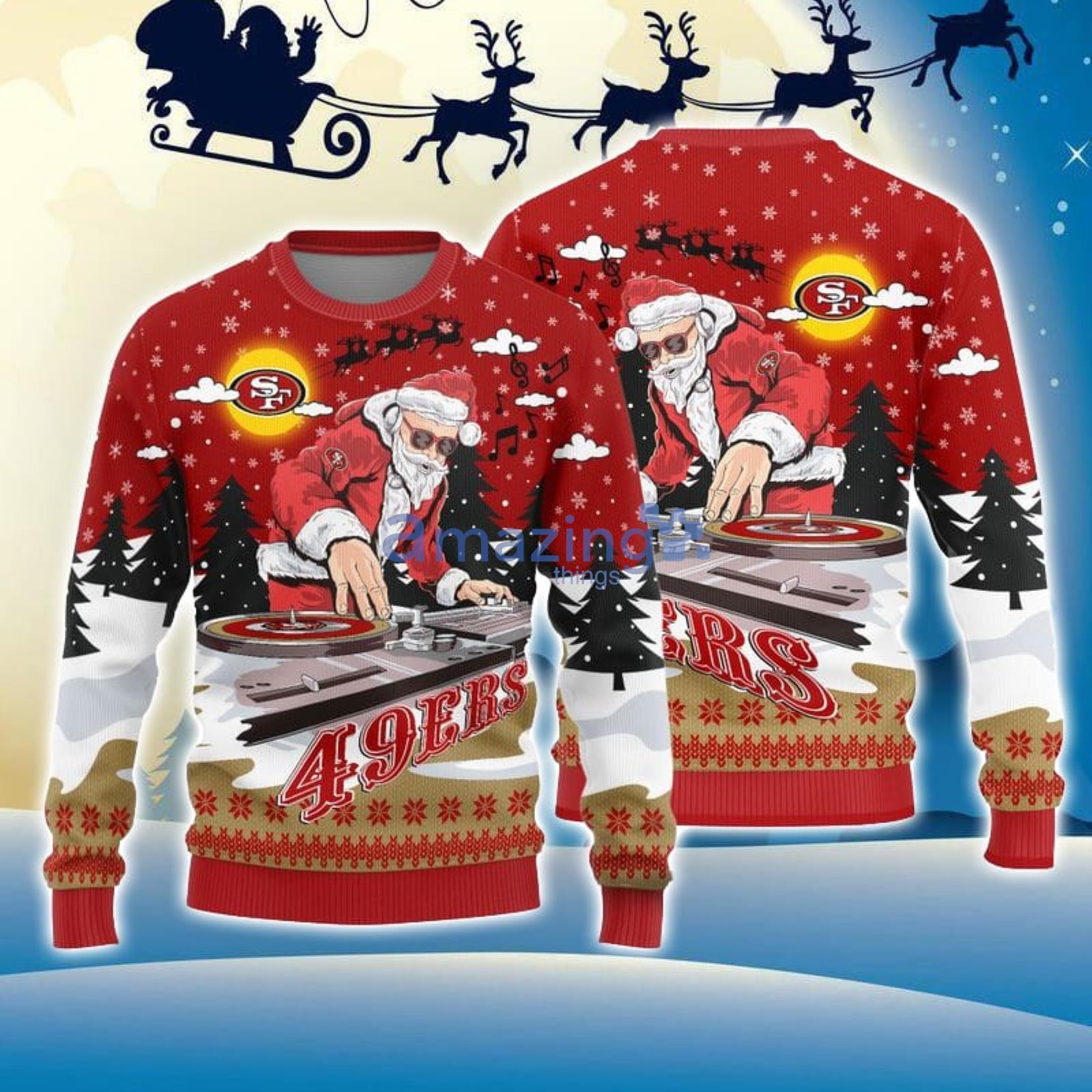 For Fans San Francisco ers Christmas Funny DJ Santa Ugly Christmas Sweater Men And Women Christmas Gift Product Photo 1