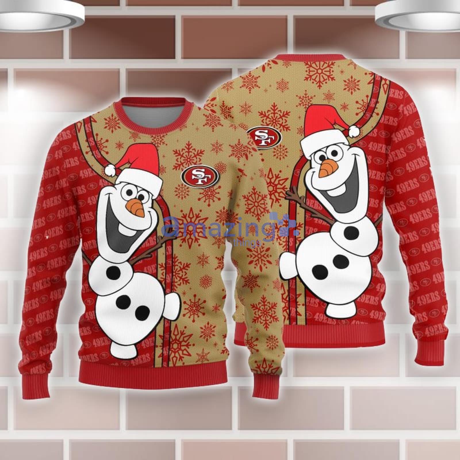 For Fans San Francisco ers Funny Olaf Cute Christmas Ugly Christmas Sweater Product Photo 1