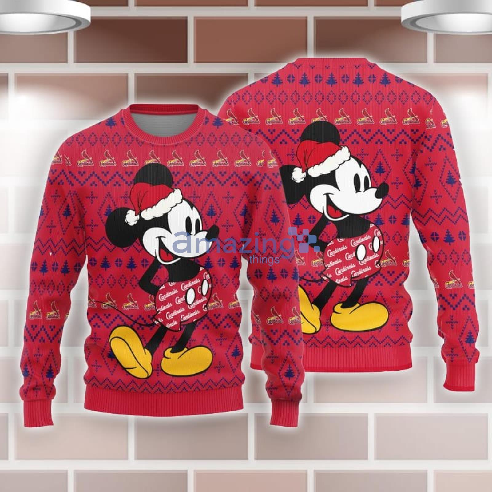 For Fans St. Louis Cardinals Cute Mickey Christmas Pattern Ugly