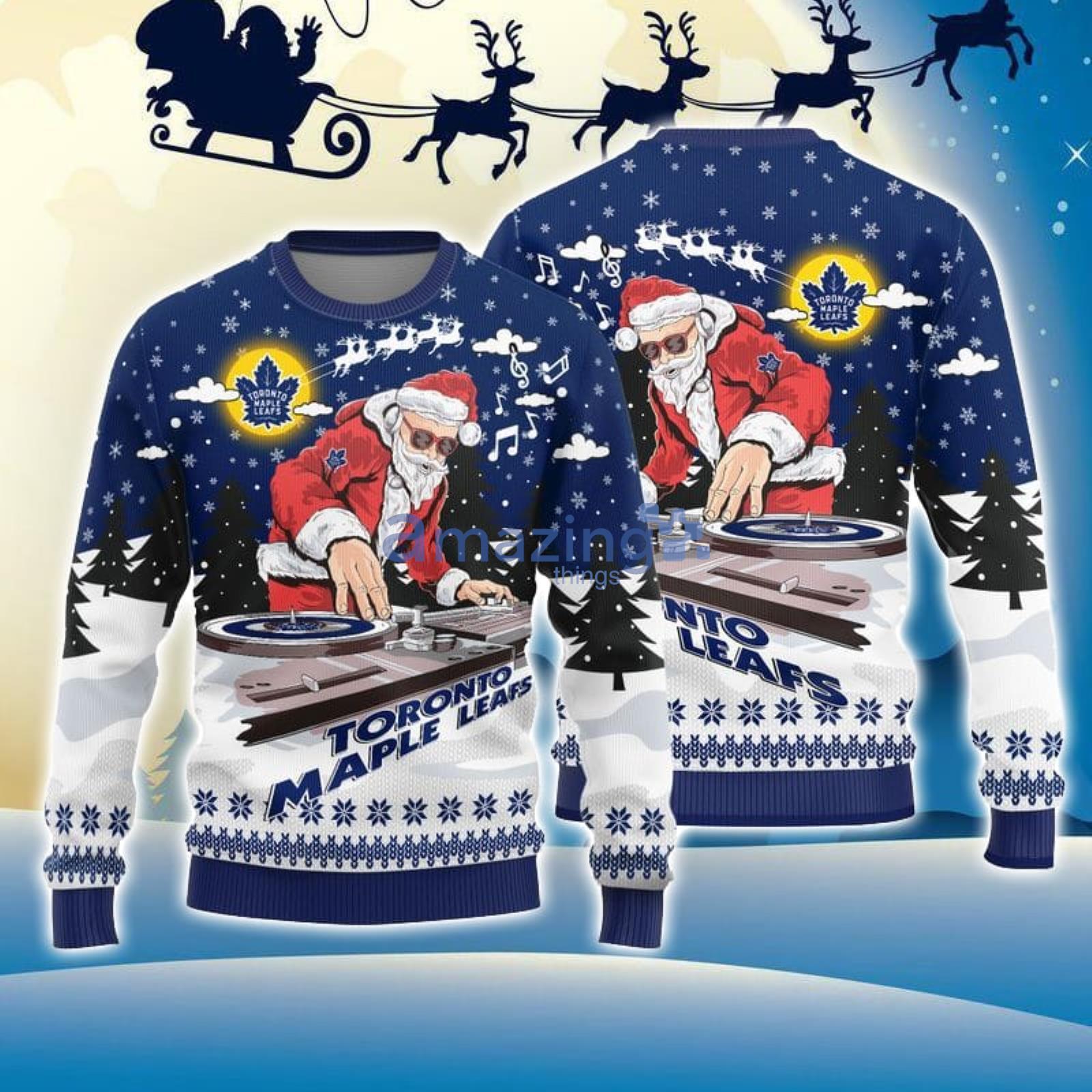 Ugly Christmas Party Unisex Ugly Christmas Sweater Hockey Santa-3XL