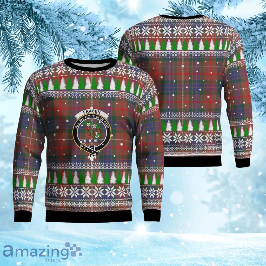 Fraser Hunting Modern Crest Tartan Christmas Ugly Sweater 3D Gift For Men And Women Product Photo 1