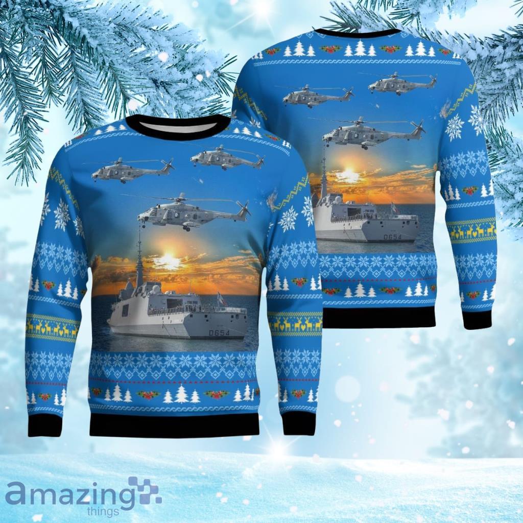 French Navy Auvergne & Nh90 Helicopter Christmas Sweater 3D For Men And Women