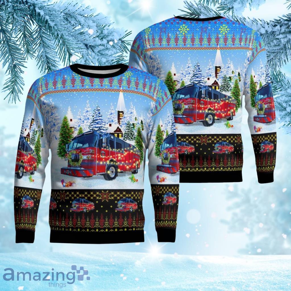 Frenchtown Township Fire Department, Monroe, Michigan Christmas Ugly Sweater 3D Gift For Men And Women Product Photo 1