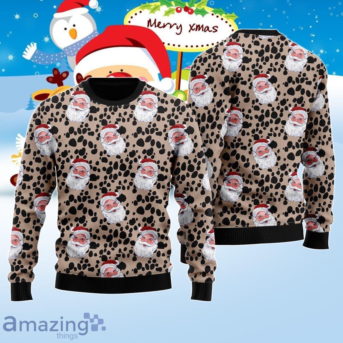 Funny Santa Dalmatian Pattern Ugly Christmas Sweater Best Gift For Men And Women Product Photo 1