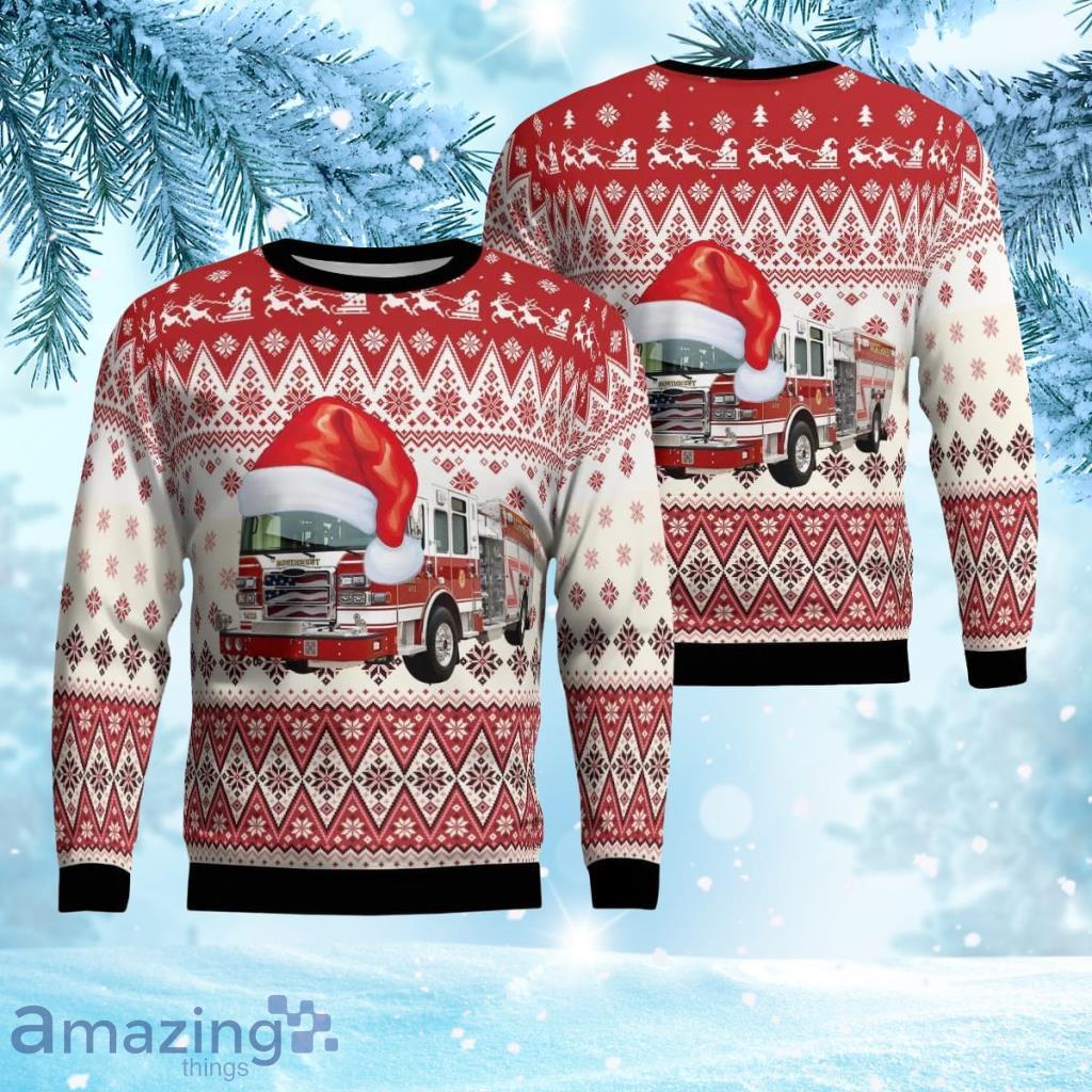 Fuquay-Varina, North Carolina, Northwest Harnett Volunteer Fire Department Christmas Ugly Sweater 3D Gift For Men And Women Product Photo 1