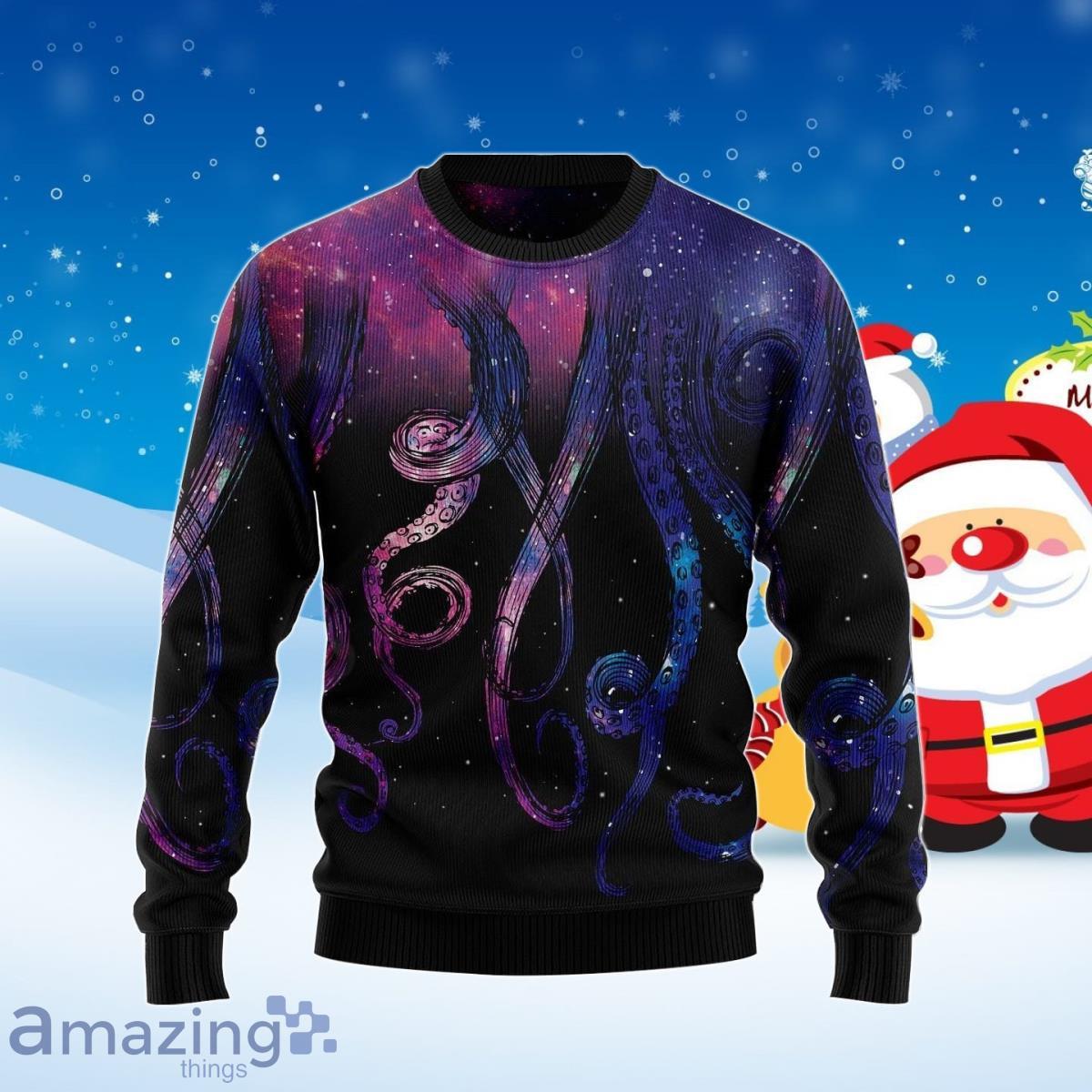 Galaxy Octopus Ugly Christmas Sweater Best Gift For Men And Women Product Photo 1