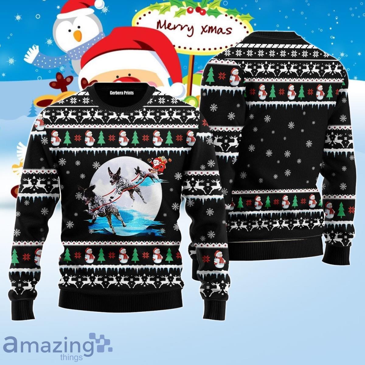 German Shorthaired Pointer Santa On Highway Ugly Christmas Sweater For Men And Women Product Photo 1