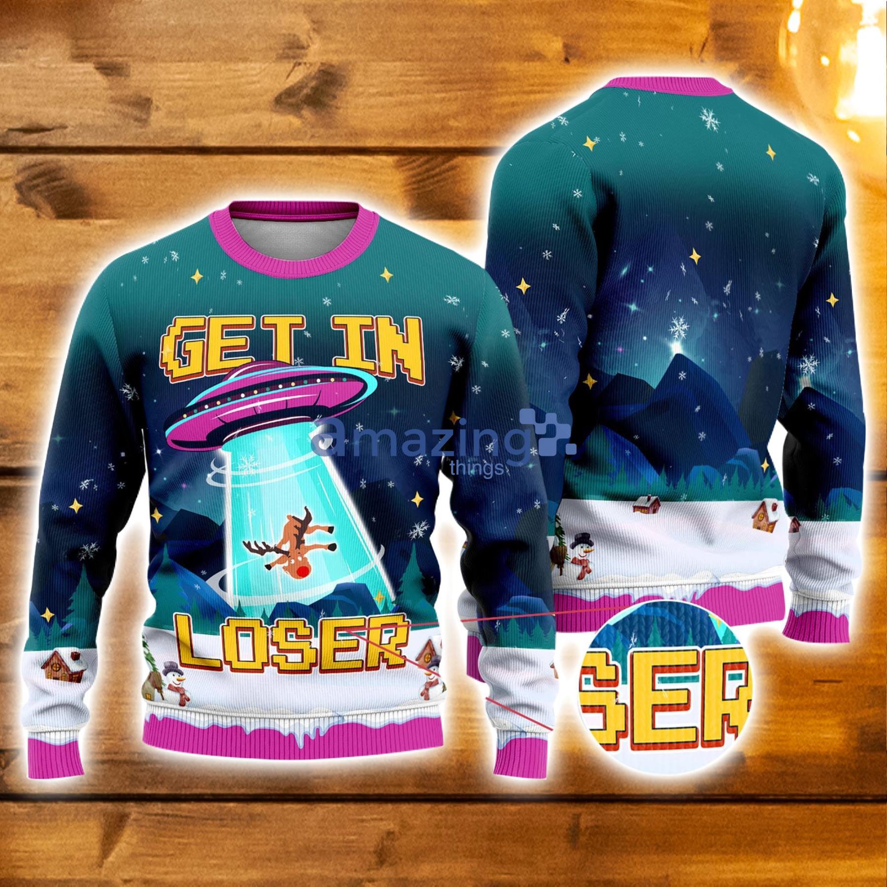 Get in Loser Alien Funny 3D Ugly Christmas Sweater Xmas Christmas Gifts Product Photo 1
