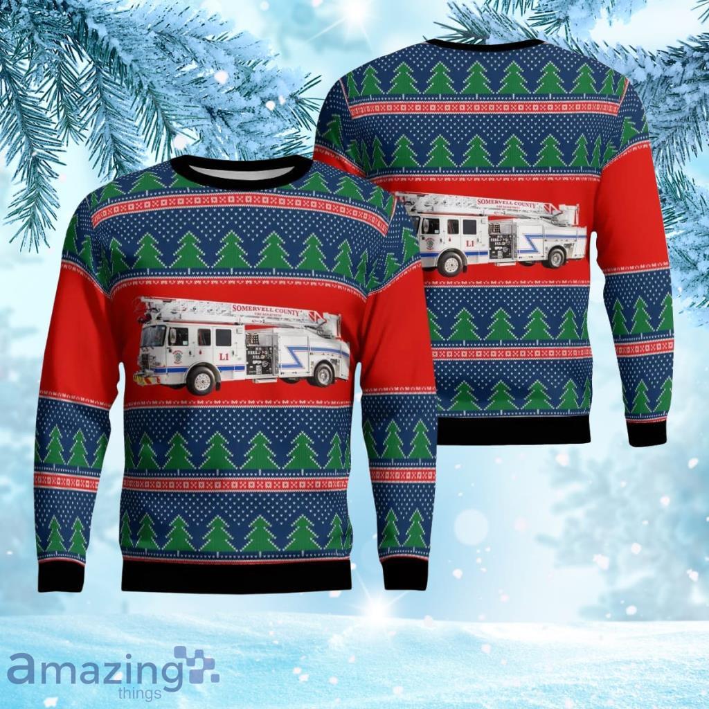 Glen Rose, Texas, Somervell County Volunteer Fire Rescue & Ems Aop Ugly Sweater 3D Gift For Men And Women Product Photo 1
