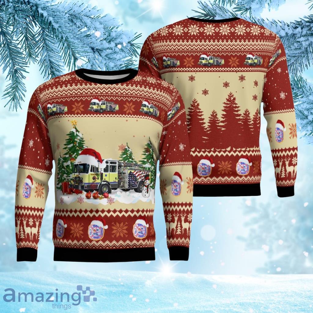 Glendale, Hardin County, Kentucky, Glendale Volunteer Fire Department Christmas Ugly Sweater 3D Gift For Men And Women Product Photo 1