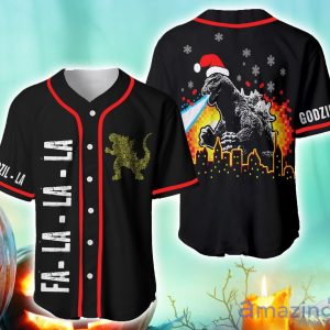 Godzilla Santa Hat Baseball Jersey Shirt Product Photo 1