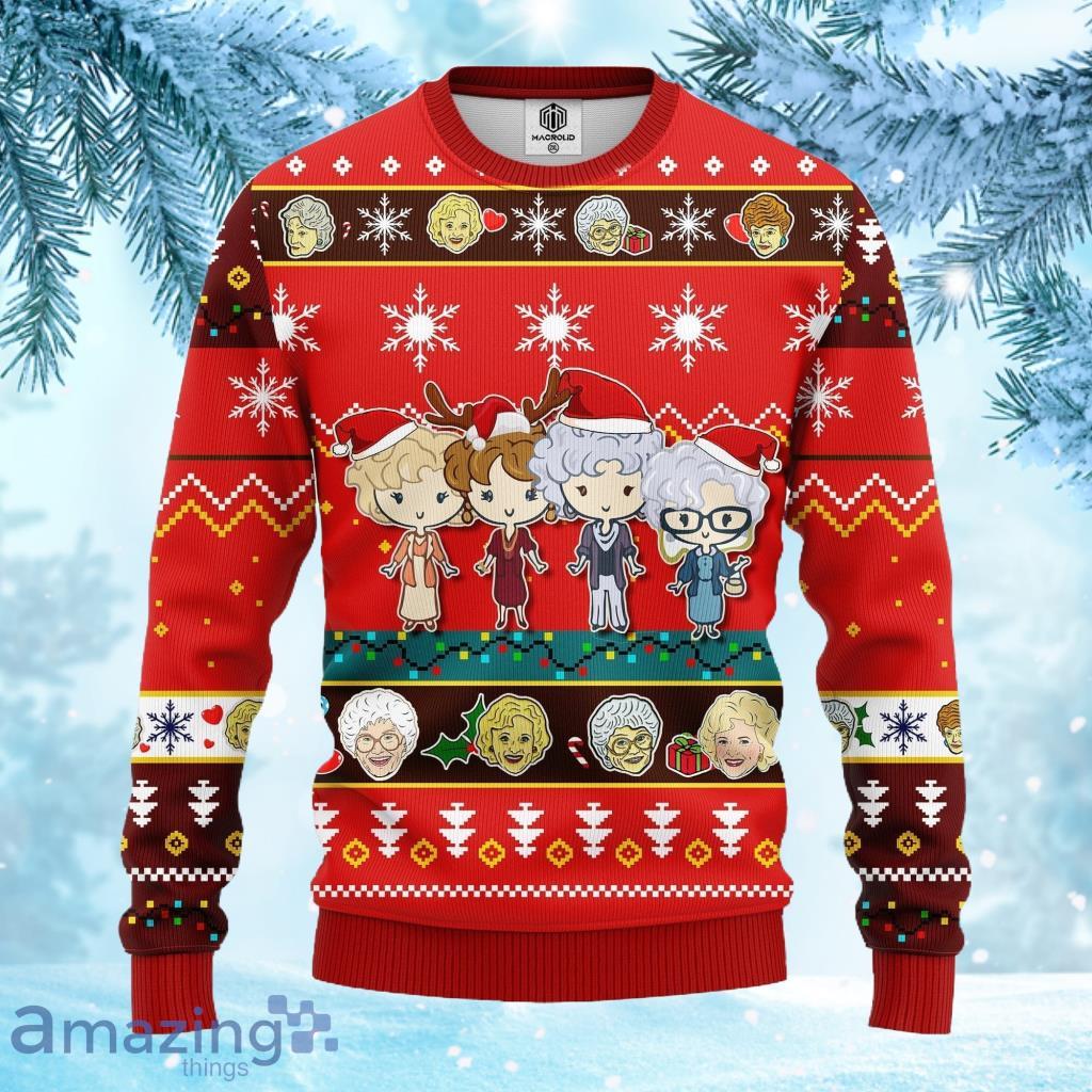 Golden Girls Ugly Christmas Sweater 3D Gift For Men And Women Red Product Photo 1