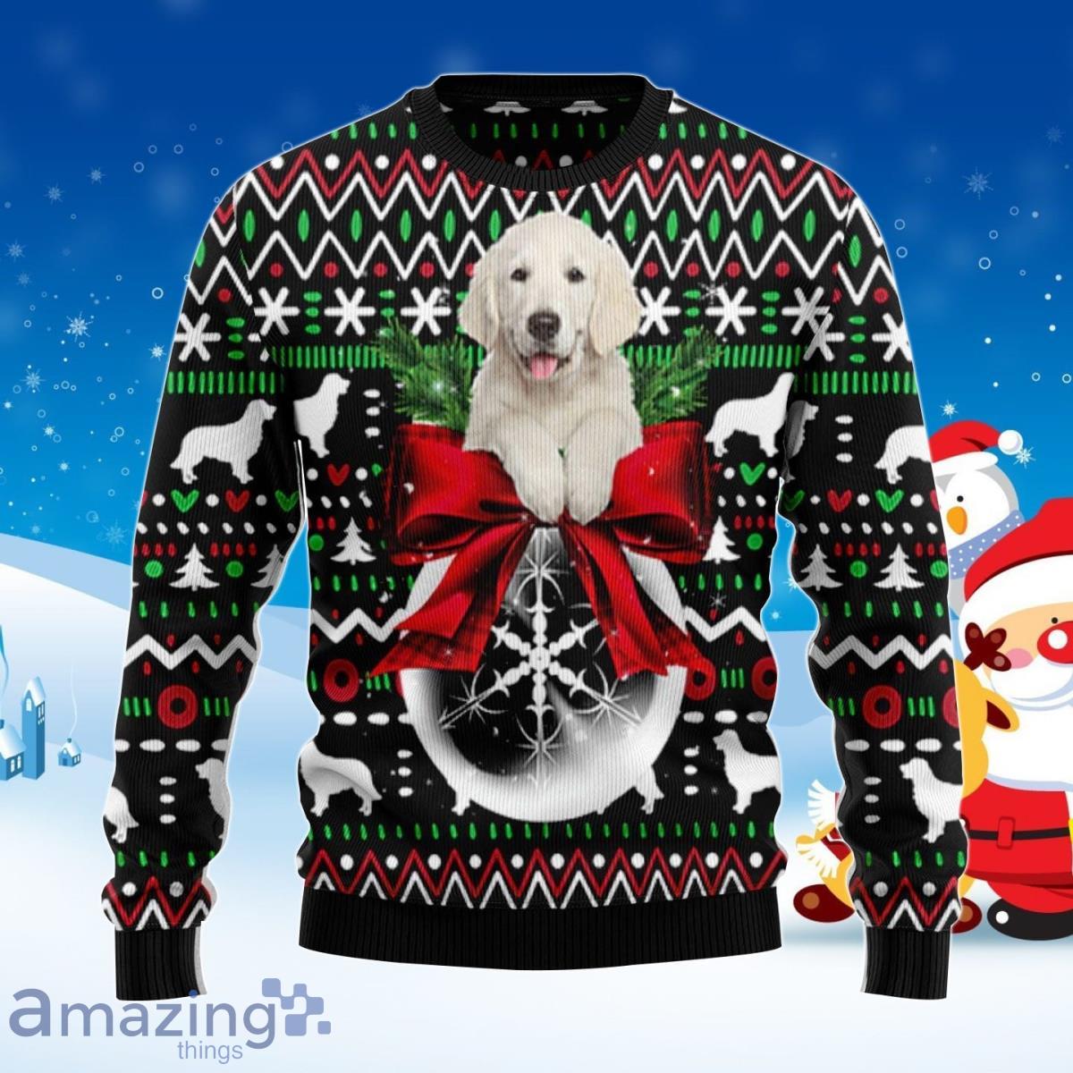 Golden Retriever Xmas Ball Ugly Christmas Sweater For Men And Women image Golden Retriever Xmas Ball Ugly Christmas Sweater For Men And Women Product Photo 1
