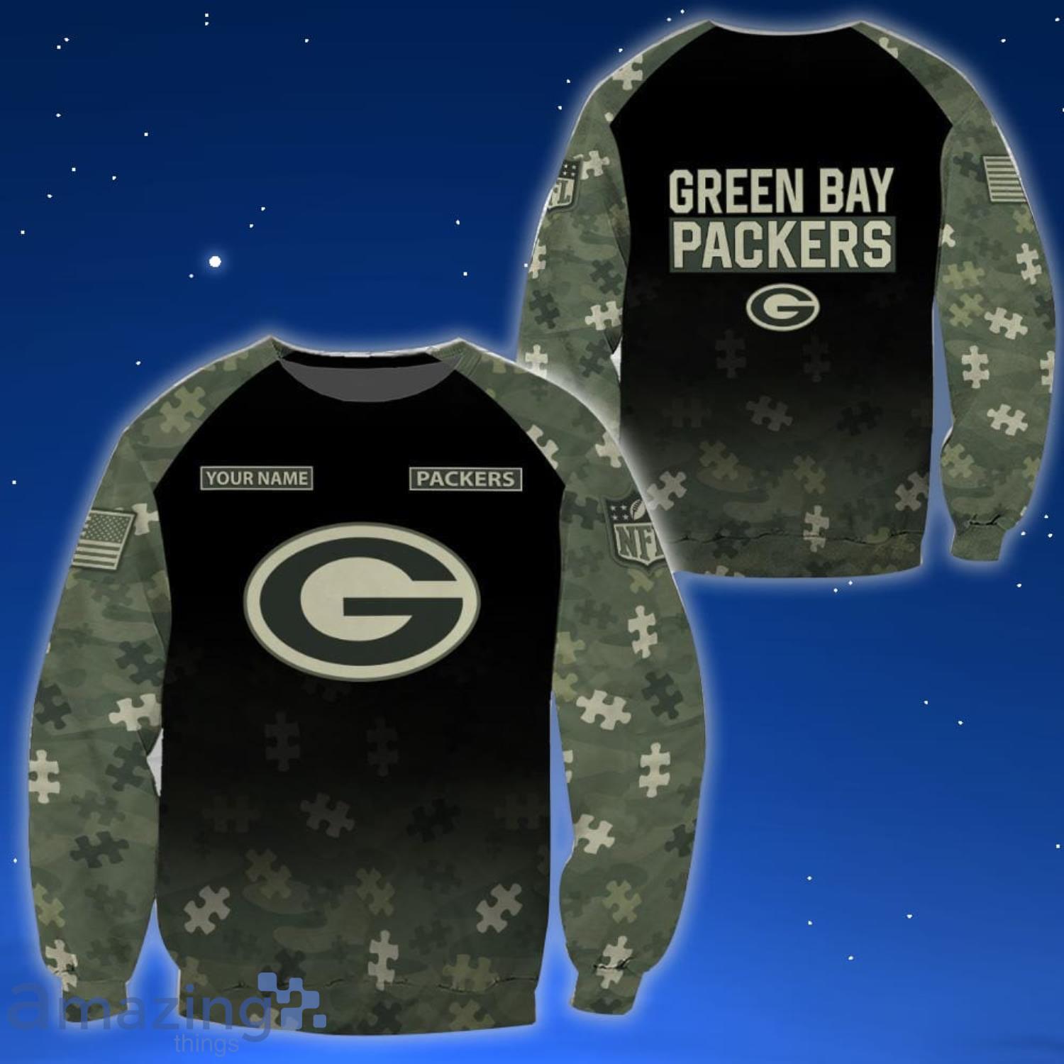 Green Bay Packers Autism T-Shirt 3D Hoodie Zip Hoodie Sweatshirt Custom  Name For Fans