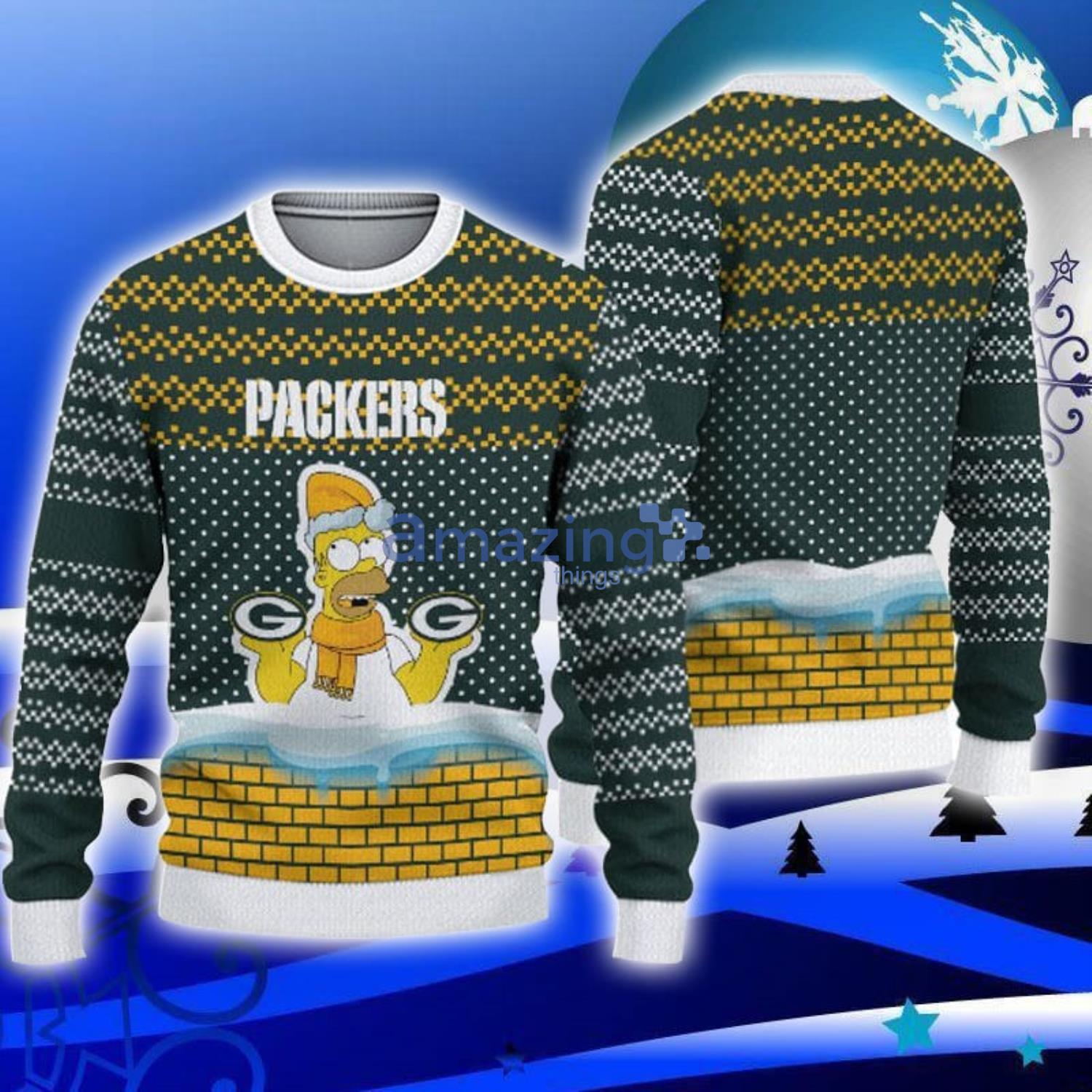Green Bay Packers Christmas Sweater Simpson Cute Ugly Christmas Sweater