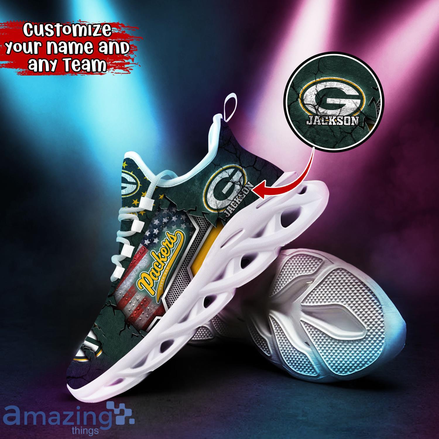 Green Bay Packers NFL Clunky Sneakers Custom Name Sport Max Soul Shoes For  Fan