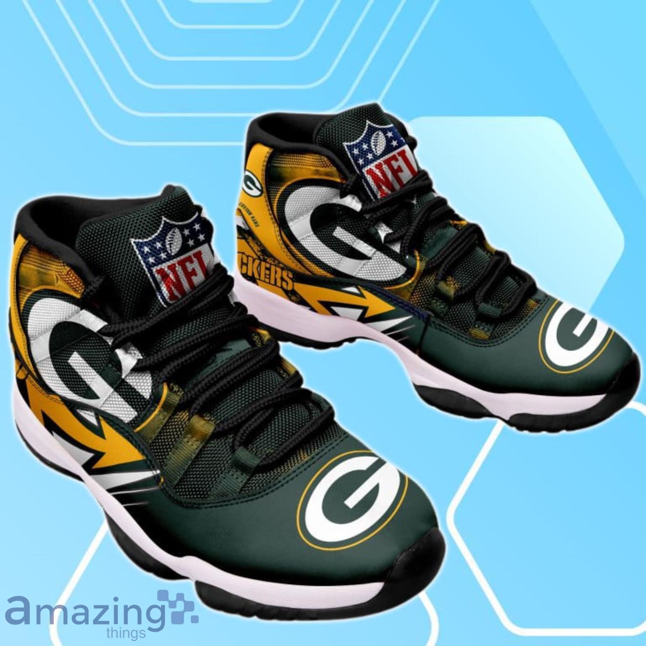 Green Bay Packers Custom Name Air Jordan 11 Sneakers Shoes