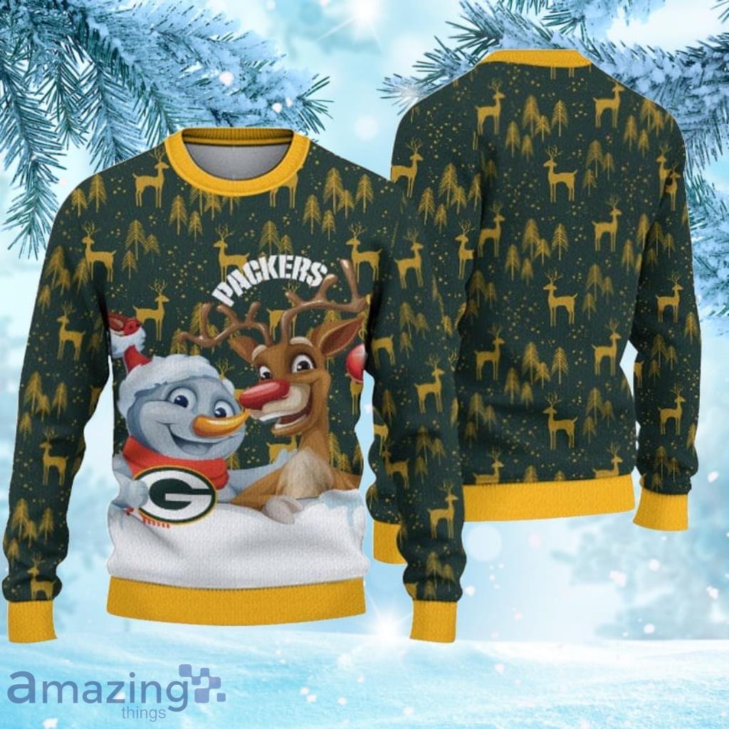 Green Bay Packers Christmas Reindeer Ugly Christmas Sweater