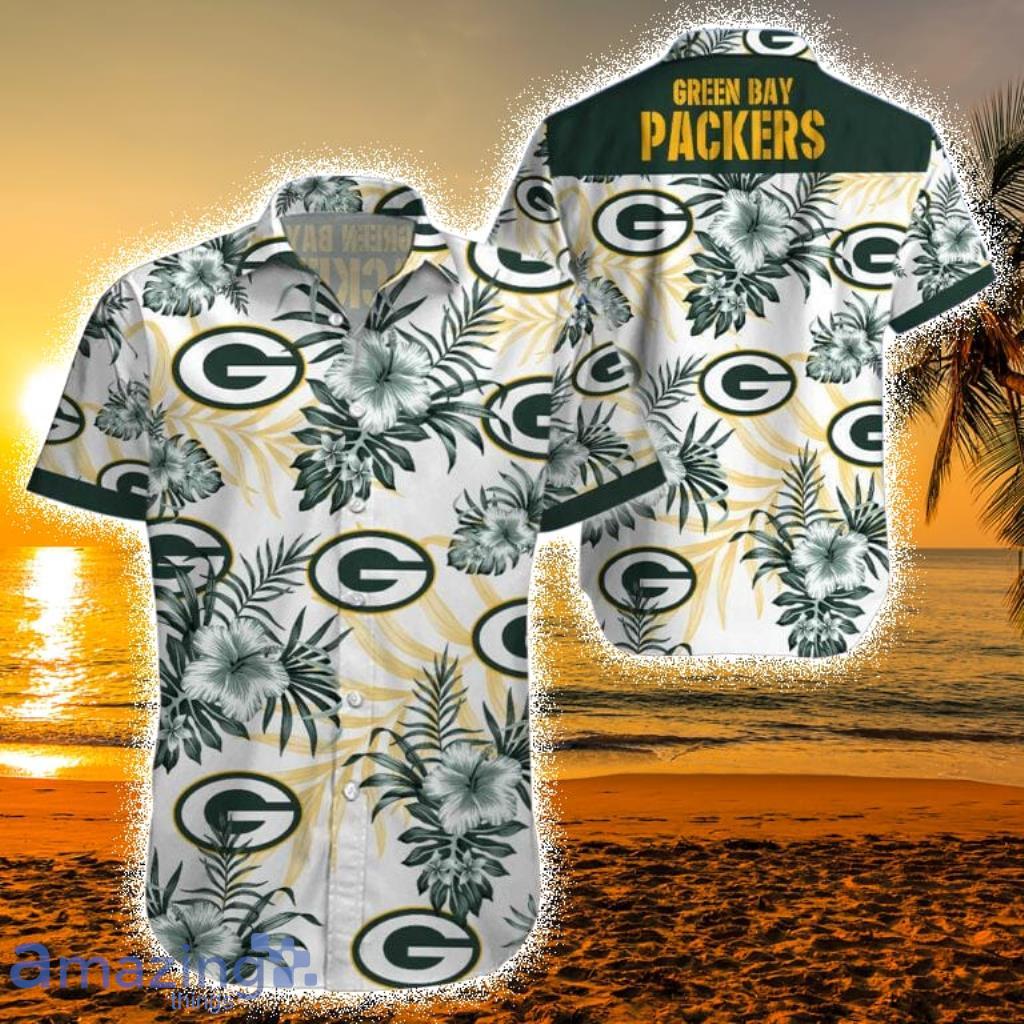 Green Bay Packers 2 Piece Hawaiian Shirts Beach Shorts Set 1/4 Zip