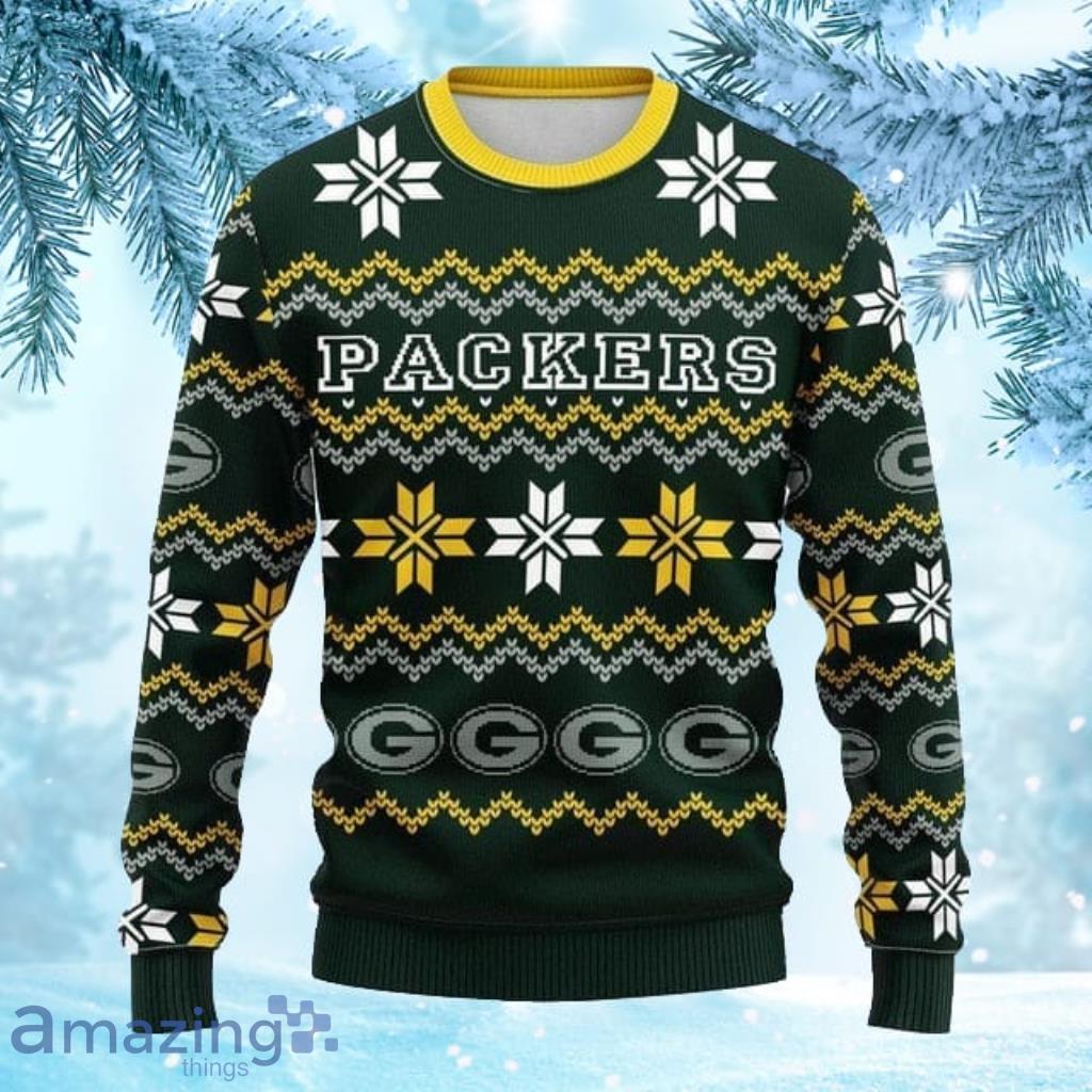 Green Bay Packers Diamond Pattern Ugly Christmas Sweater 3D Gift For Fans