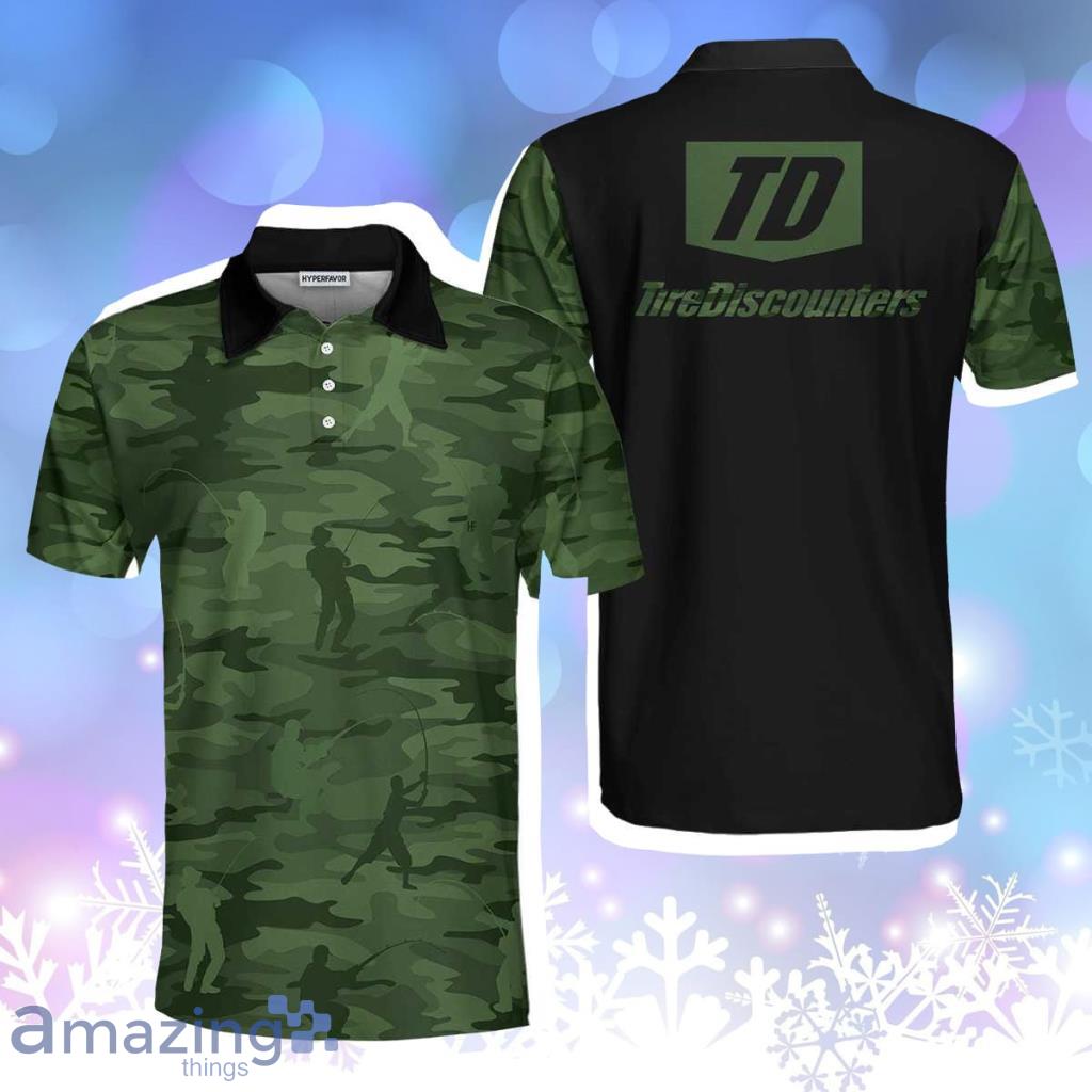 Green Camouflage Fisherman Silhouette Polo Shirt Product Photo 1