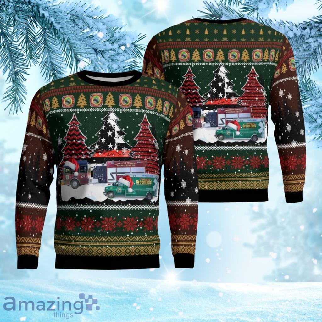 Greenfield Township Volunteer Fire Company Christmas Aop Ugly Sweater 3D Gift For Men And Women Product Photo 1