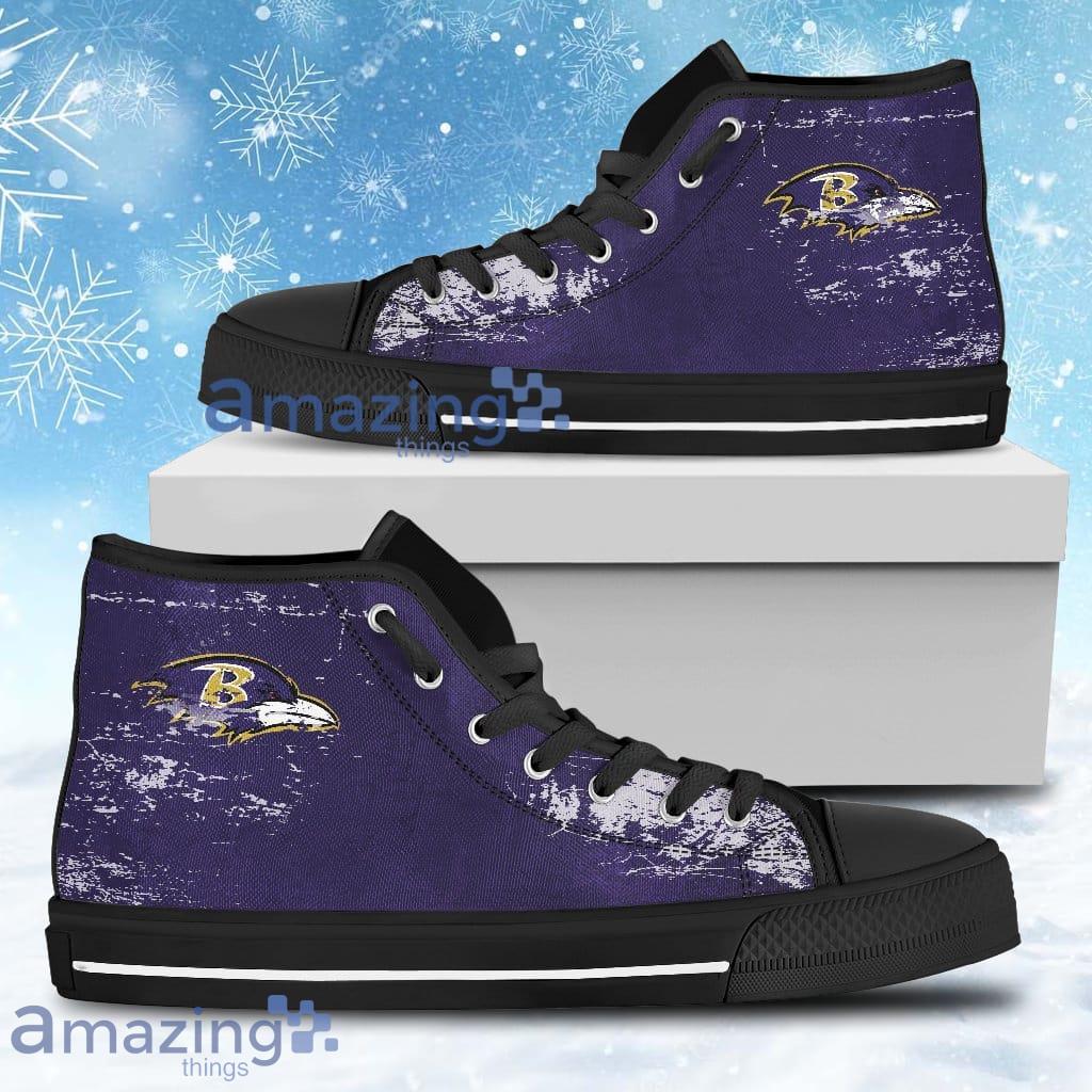 Grunge Vintage Logo Baltimore Ravens High Top Shoes For Men And Women Product Photo 1