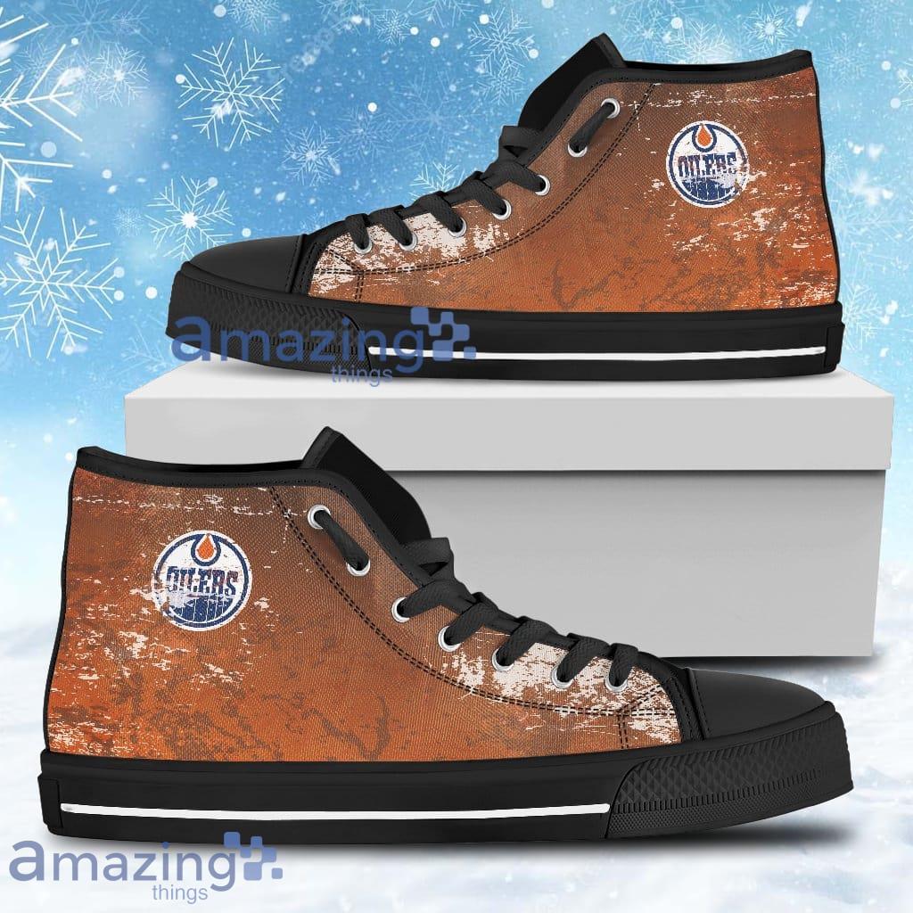 Grunge Vintage Logo Edmonton Oilers High Top Shoes For Men And Women Product Photo 1
