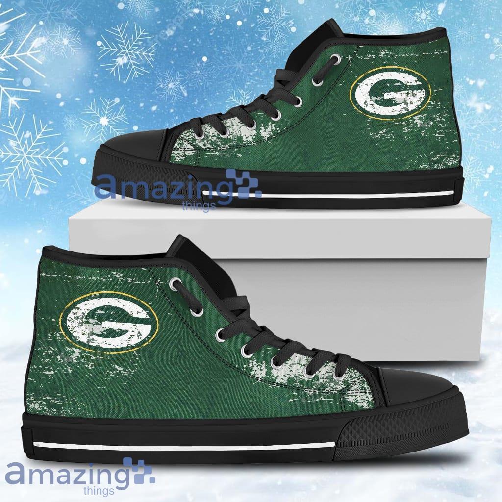 Grunge Vintage Logo Green Bay Packers High Top Shoes For Men And Women Product Photo 1