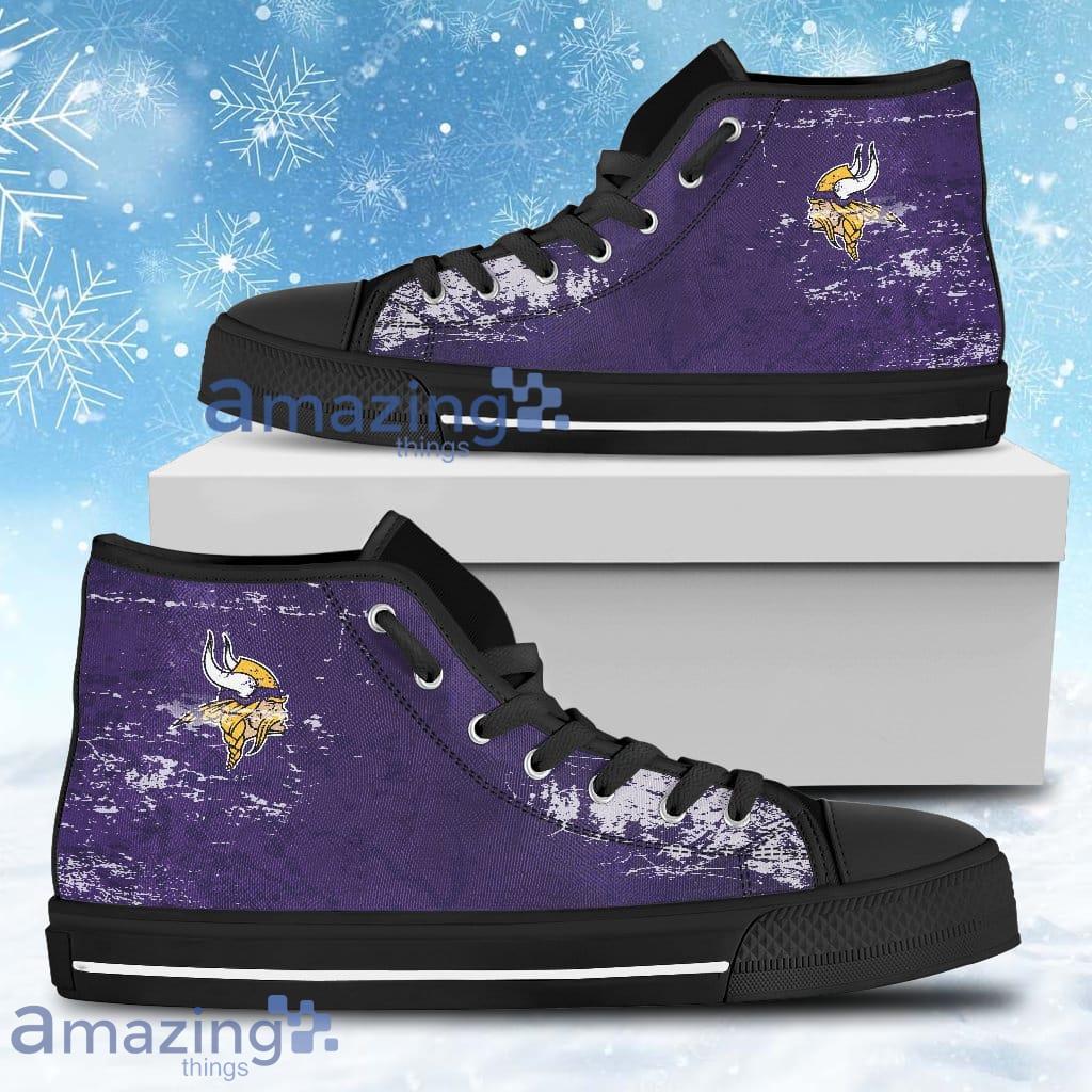 Grunge Vintage Logo Minnesota Vikings High Top Shoes For Men And Women Product Photo 1