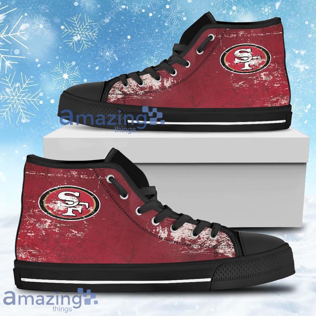 Grunge Vintage Logo San Francisco 49ers High Top Shoes For Men And