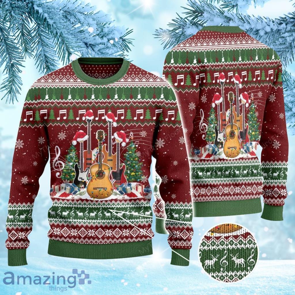 Guitar Lovers Gift Merry Christmas Ugly Christmas Sweater 3D Gift For Men And Women Product Photo 1