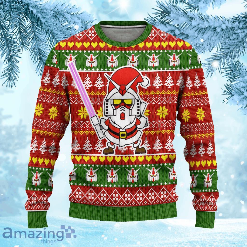 Gundam Anime Ugly Christmas Sweater 3D Gift For Men And Women Custom Santa Xmas Gift Product Photo 1