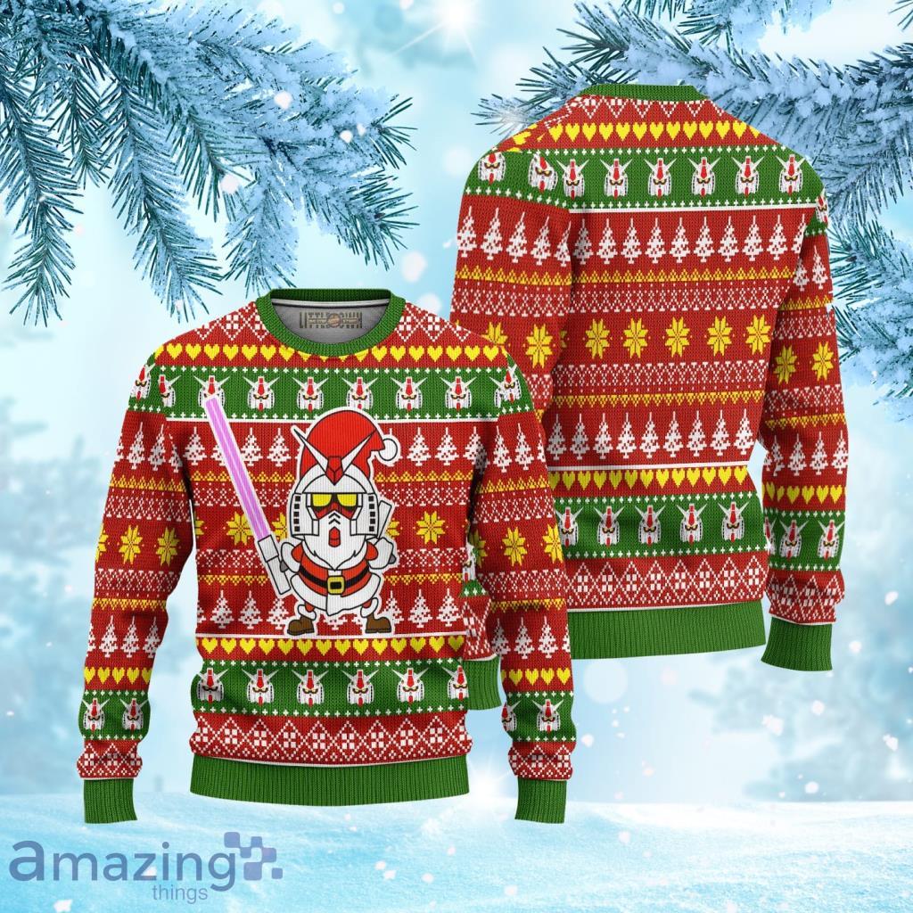 Gundam Santa Ugly Christmas Sweater 3D Gift For Big Fans Product Photo 1