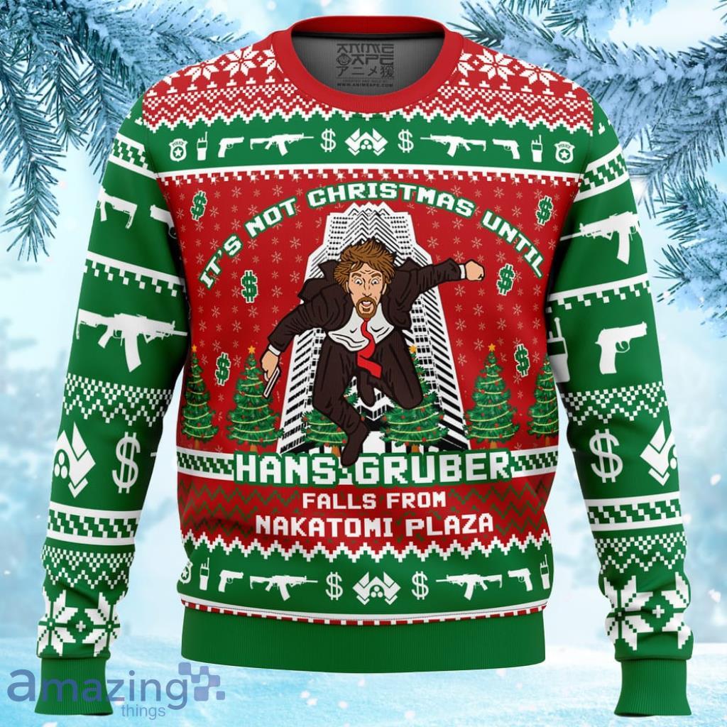 Hans Gruber Fall Nakatomi Plaza Die Hard Ugly Christmas Sweater 3D Gift Christmas Funny image Hans Gruber Fall Nakatomi Plaza Die Hard Ugly Christmas Sweater 3D Gift Christmas Funny Product Photo 1