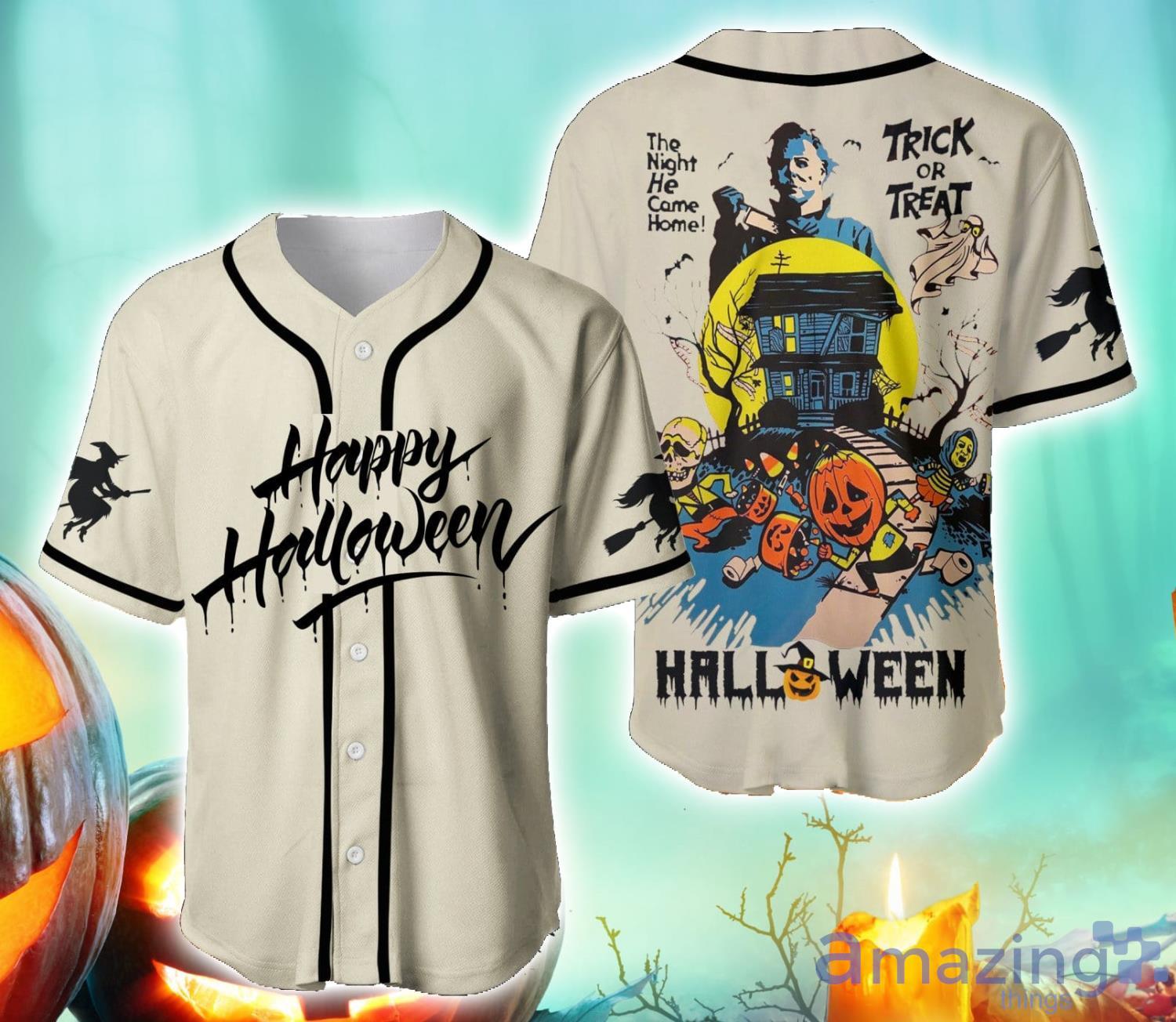 Happy Halloween Perfect Holiday Gift Baseball Jersey Shirt image Happy Halloween Perfect Holiday Gift Baseball Jersey Shirt Product Photo 1