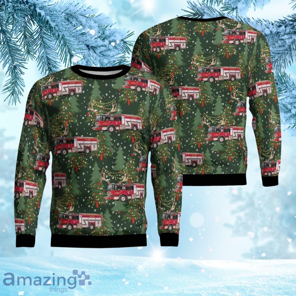 Hendersonville, Tennessee, Hendersonville Fire Department Aop Ugly Sweater 3D Gift For Men And Women Product Photo 1