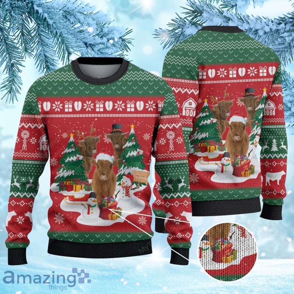 Highland Cattle Lovers Christmas Gift Ugly Christmas Sweater 3D Gift For Men And Women Product Photo 1