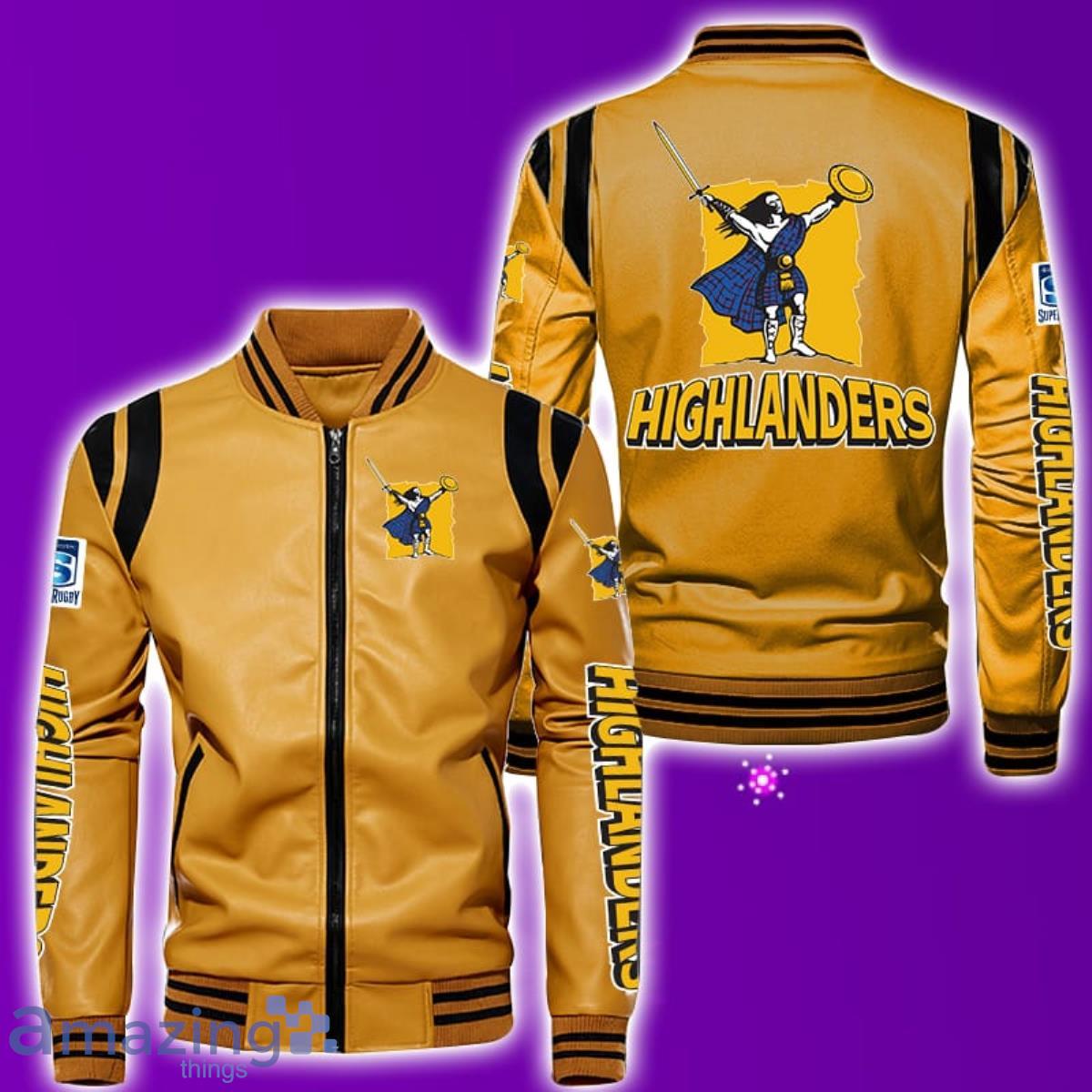 Highlanders Leather Bomber Jacket Best Gift For Men And Women Fans image Highlanders Leather Bomber Jacket Best Gift For Men And Women Fans Product Photo 3