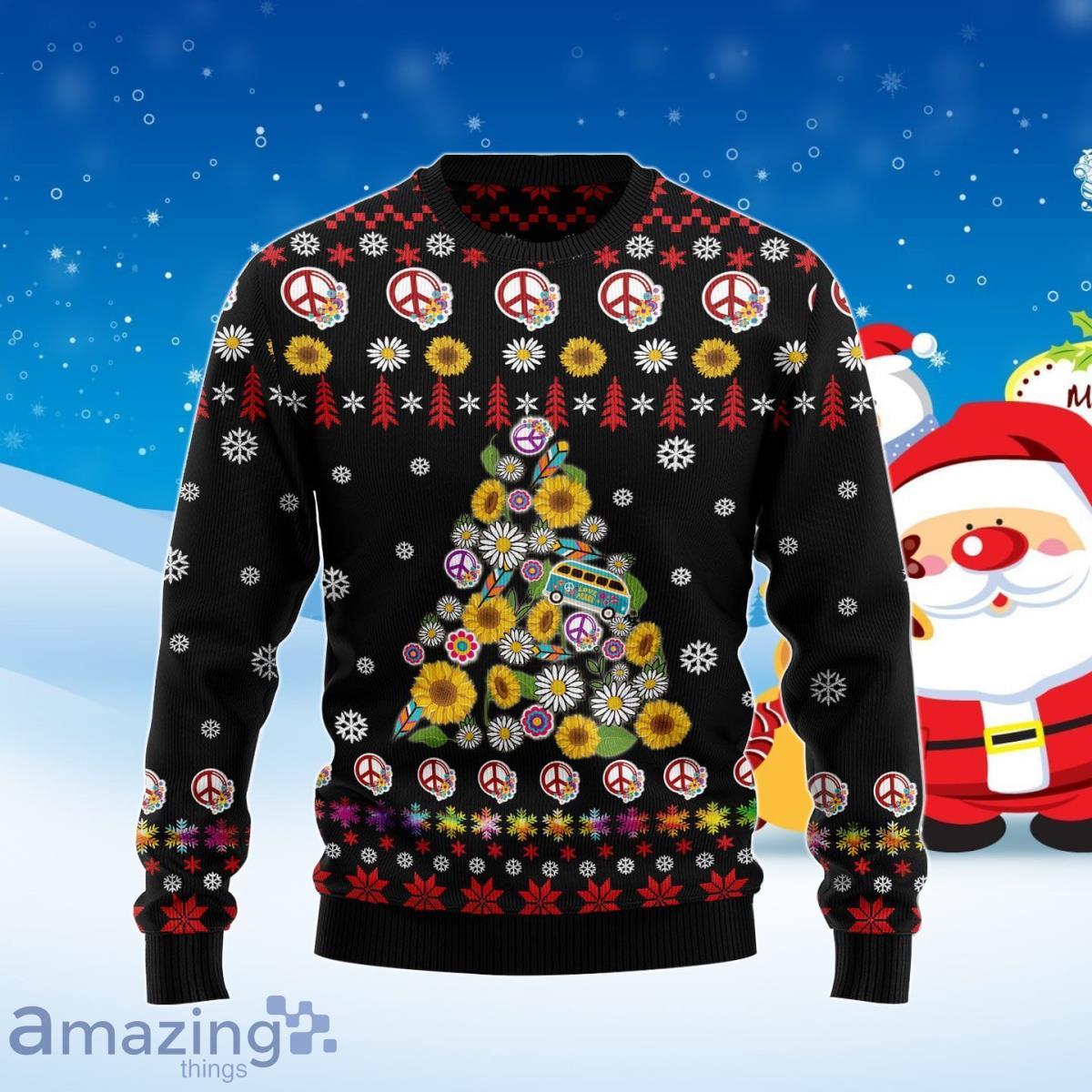 Hippie Tree Xmas Ugly Christmas Sweater Best Gift For Men And Women Product Photo 1
