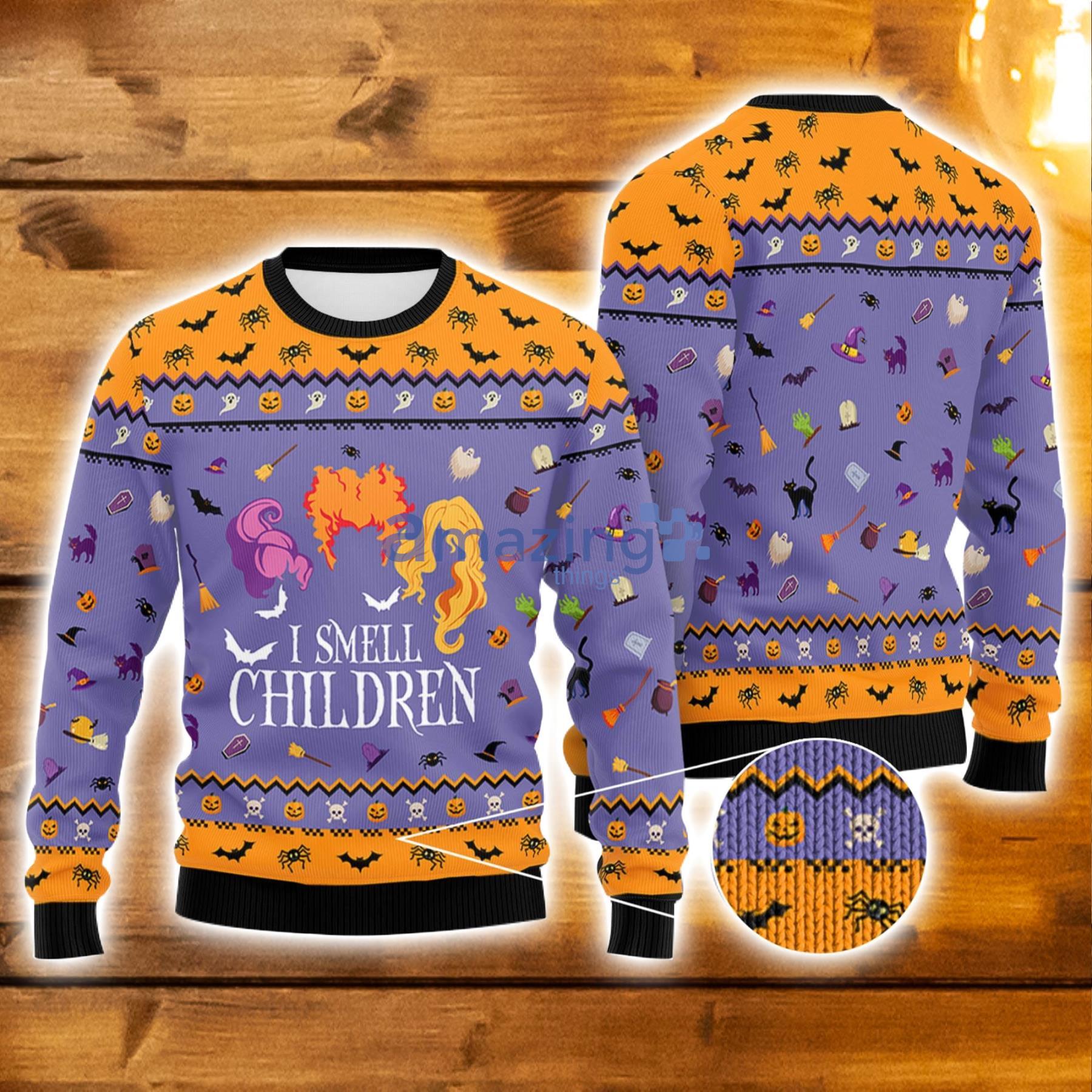 Hocus Pocus I Smell Children 3D Ugly Christmas Sweater Xmas Christmas Gifts Product Photo 1