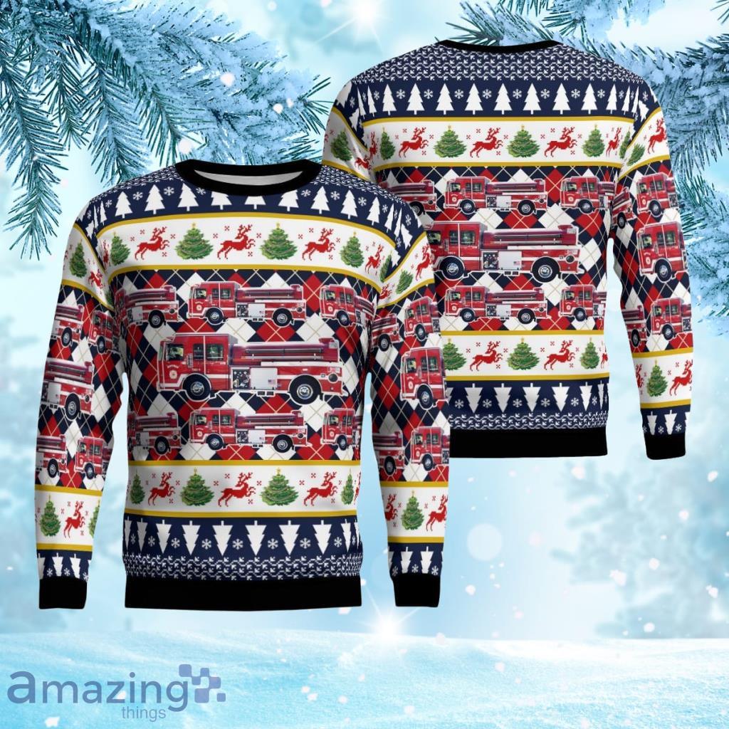 Hoffman, Illinois, Hoffman Fire Rescue Aop Ugly Sweater 3D Gift For Men And Women Product Photo 1