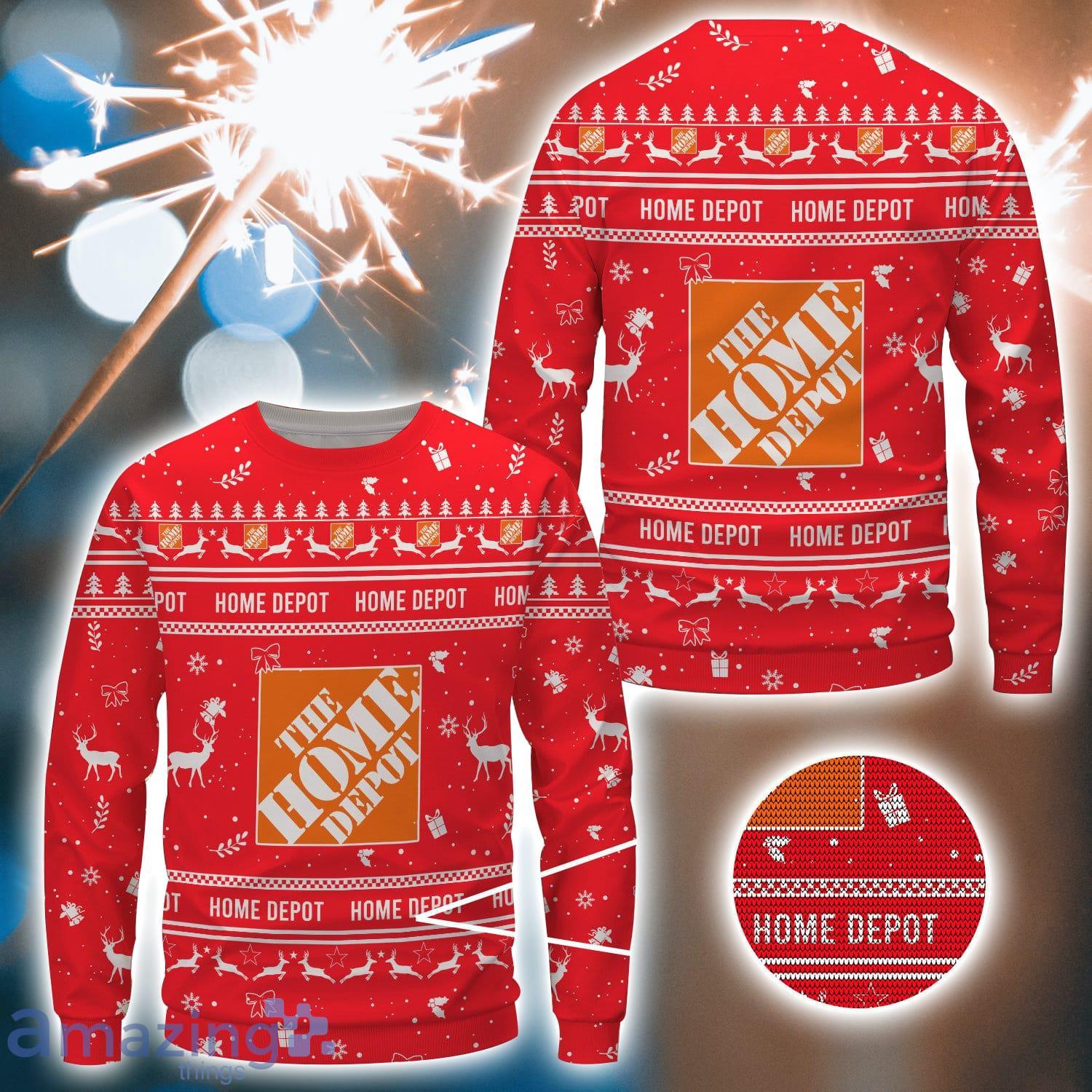 Home Depot Red Ugly Sweater 3D All Over Printed Sweater Christmas Gift image Home Depot Red Ugly Sweater 3D All Over Printed Sweater Christmas Gift Product Photo 1