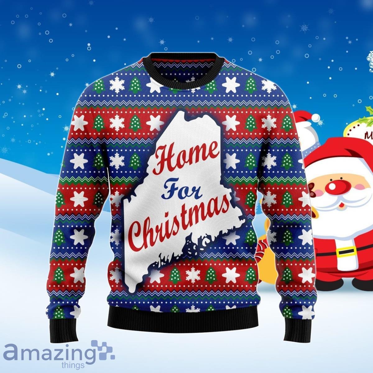 Home For Christmas Maine Ugly Christmas Sweater Best Gift For Men And Women Product Photo 1